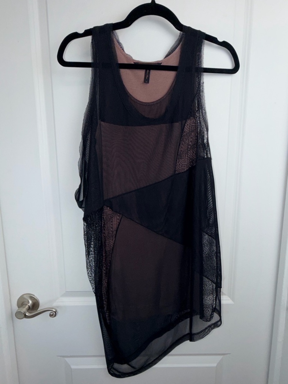 BCBGMaxAzria Asymmetrical Layered Mini Tank dress